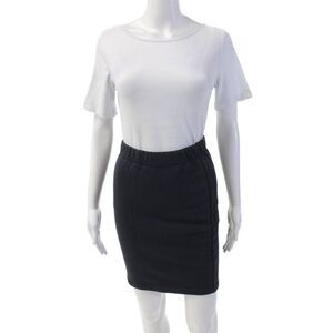 Blues Club Womens Cotton Casual Stretch Mini Skirt Solid Blue Size S